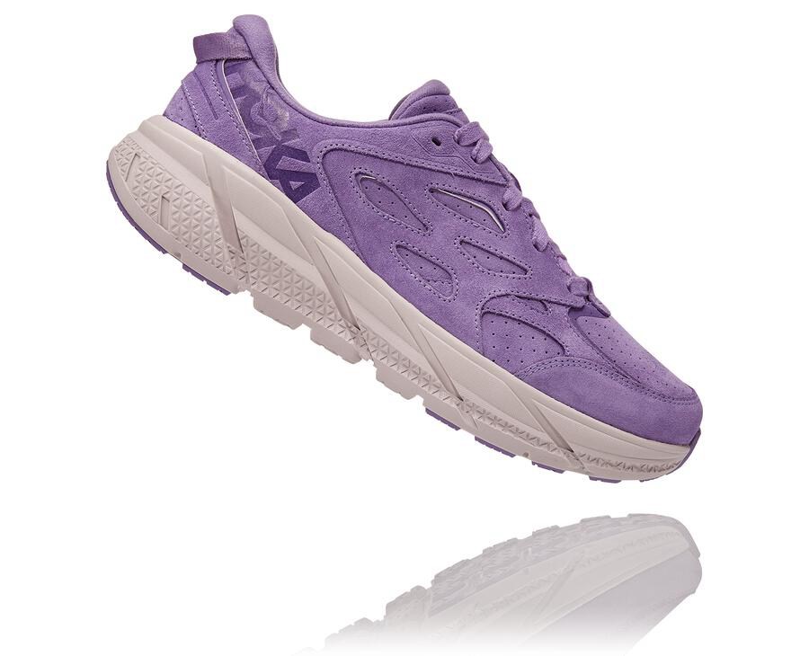 Hoka One One Clifton L Suede Promenadskor Dam - Lila - BZVKS-8157